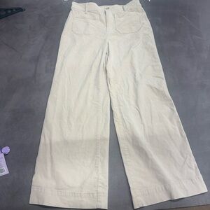 LOFT Cream Wide-Leg Trousers